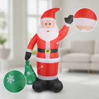 Inflatable Santa with Sack Outdoor Inflated Santa Yard Decoration Standing Tall for Storefront, Party Entrance