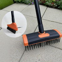 Invasive-Vegetation Removal Tool with Two Heads Multi-Function Crack Cleaning Brush with Hook Three-Section Garden Brush