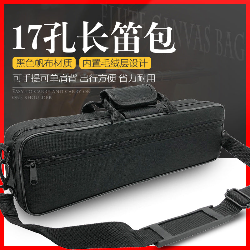 17-Hole Flute Canvas Bag, Handbag, Shoulder Bag, Storage and Travel Case