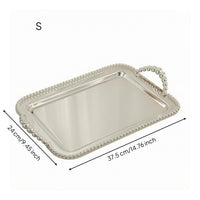 Mirrored Tray Decorative Handled Serving Tray Mirror Polished