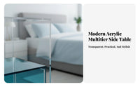 Clear Acrylic End Table Stable and Sturdy See-Through Accent Table for Dorm Room