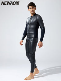 newao2.5mm男士冲浪夹克分体长袖浮潜深潜保暖防寒防晒潜水服套装