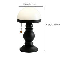 Vintage Toadstool Lamp Black Base Toadstool Lamp ABS Resin for Bedside