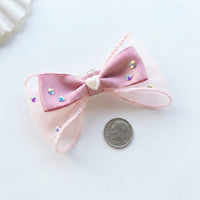 Dog Ribbon Hair Clip, Rose, Polyester, Stylish, Pet Hair Clip, Dog Ribbon, For Photo Shoots & Walks