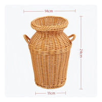 Faux Rattan Vase Tabletop Vessel Rustic for Decorators