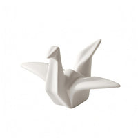 Ceramic Crane Decorative Piece Glazed Finish Folded-Paper-Inspired Crane