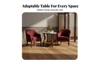 New Chinese Aesthetic Marble-Top Side Table Modern Design Mixed-Material Side Table Minimalist design theme Household Furniture Sturdy Construction for Apartment Dwellers, Interior Designers, Living Room, Bedroom, Entryway, Reception Area
