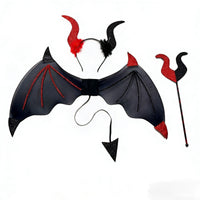 Glittery Winged Creature Costume Set Glittery Winged Creature Wings and Ears Headband Set Comfortable Accessory Sturdy for Children, Stage Performances