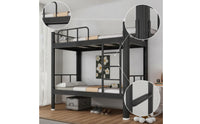 Metal Bunk Bed Space-Saving Bunk Bed with Storage Heavy Duty Furniture for Students, Employees, Student Rooms, Employee Housing, Apartments