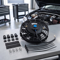 Black Cooling System Cooling Fan with Mounting Kit High Performance Universal Cooling System Cooling Fan Small for Car Enthusiasts