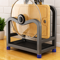 Heart-Shaped Stainless Steel Kitchen Shelf, Wall-Mounted Kitchen Shelf for Cutting Boards & Knives, Modern Kitchen Storage with Drip Tray & 2 Hooks