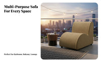 Caterpillar-Shaped Lounge Chair Soft Fabric Upholstery Upholstered Lounge Chair Ergonomic Shape No Assembly Required for Bedroom