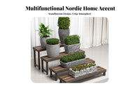 Tiered Plant Stand Indoor/Outdoor Use Slatted Wooden Bench Moistureresistant Multifunctional for Living Room