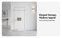 Modern design complimentarystanding Single-Bar Clothes Hanger Minimalist Design Single pole Costumer Stand Space-Saving Gpoleent Rack Sturdy Base for Home Users, Homeowners, Entryway, Apartment, wardrobe area, Boutiques