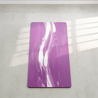Marbled Fitness Mat with Strap Thick Fitness Mat Rectangular Carrying Strap Cushioned for Home Workouts