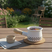 500 Ml Mini Pot Easy to Pour Enamel Saucepan Fast Heating for Breakfast, Baking