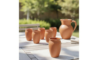 6 Pieces Clay Drinking Cups Thick Cups with Glazed Finish Mexican Clay Cup for Parties