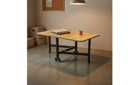 Space-Saving Folding Dining Table with Casters Sturdy Folding Dining Table Stable Furniture Long-Lasting for Kitchen