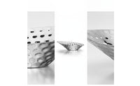 Silver Fruit Bowl Lustrous Hammered Metal Bowl Modern for Entryway Console