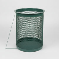 Ground-Mount Mesh Trash Can with Mounting Post Rust-Resistant Steel Mesh Waste Bin Windproof Outdoor Trash Can Commercial for Golf Courses, Driving Ranges, Fairways, Parks