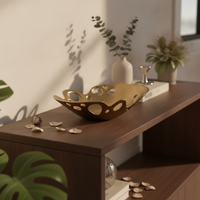 Sculptural Bowl Irregular Bowl with Cutouts Lustrous for Entryway