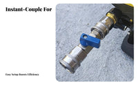 Heavy Duty 3/8 Inch Quick Connect Valve Leak Proof Quick Connect Shut Close Valve Easy Control Lever for Car Detailers, Professionals