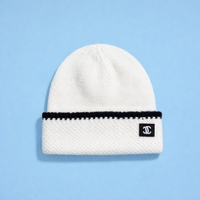 Beanie Hat with Embroidered Letters for Winter, Wool Blend Knit with Ear Flaps for Cold Weather, Foldable Thick Warm Design