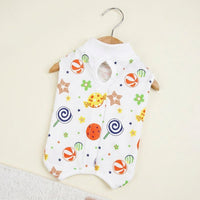 Dog Recovery Suit and Cat Recovery Suit, Polyester Post-Surgery Pet Clothing with Fasteners, Unisex Anti-Lick Post-Operative Pet Clothing Patterned