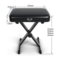 Adjustable Piano Bench High-Density Sponge Cross-Braced Frame Keyboard Bench