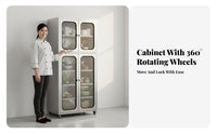 Rust Resistant Stainless Steel Pantry Cupboard Multifunctional Freestanding Steel Cupboard Easy to Clean Freestanding Kitchen Cabinet Waterproof for Homeowners, Families, Renters, Dining Room, Office, Garage, Bathroom