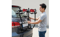 Adjustable Straps Trunk Mount Bike Rack Easy Installation Rear Mounted Cycle Carrier Safeguarding Cradles for Families, Road Trips, Camping