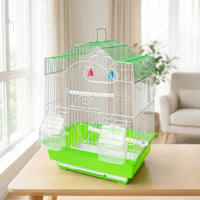 Pet Bird Cage with Domed Top, Metal Avian Cage and Bird Enclosure for Budgie Parakeet, Indoor Housing for Finch Canary Base Design