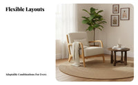 3 Pieces sturdy Wood Frame Two Armchairs and Table Set Plush paddings Lounge Seating Comfortable Armrests Indoor Furniture Removable padding slipcases for Cafe Owners, Homeowners, Office Managers, Living Room, Coffee Shop, Reception Area