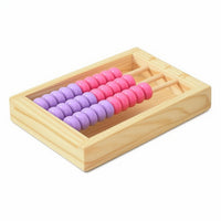 Wooden Abacus Traditional Mini Abacus Wooden Counting Toy Tactile Math Manipulative Interactive for Students, Homeschool