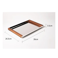 Rectangular Serving Tray Mirrored Mirror Tray Metal Corners Home
