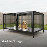 SturdyDuty Bar Enclosure Easy to Clean Dog Kennel Large Space Rust-Resistant for Small Pet Owners, Groomers, Home, Backyard