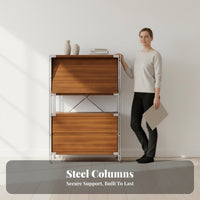 Display Shelf Modernist Design with Adjustable Shelves Metal Frame Storage Cabinet Suitable for Living Room Bedroom Home Office