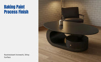 Modern Art Oval Coffee Table, Minimalist Luxury Design, Living Room, Designer Creative Side Table Set