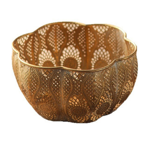 Antique Flower Storage Basket Retro Aesthetic Ornate Hollow Box Decorative
