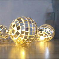 LED Mirror Ball String Lights for Party and Christmas Decor