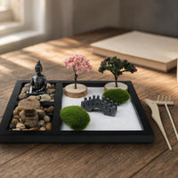 Tabletop Zen Garden Rectangular Desktop Zen Garden Divided for Office