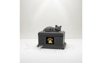 Resin Feline Memorial Box Decorative Finish Pet Memorial Keepsake Handmade