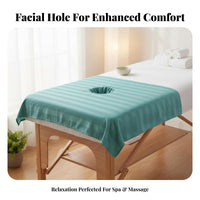 Soft Material Massage Table Towel with Face Hole Machine Washable Beauty Bed Face Hole Cover Absorbent for Estheticians, Spas