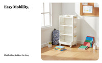 Rolling Book Trolley Large Capacity Multi-Tier Organizer Trolley for Homeowners