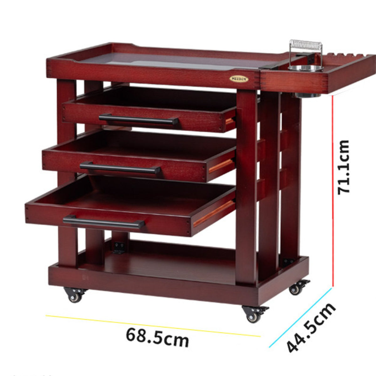 1 Piece Wooden Art Cart Utility Cart Painting Workstation Locking Casters Solid Wood Construction Spacious Storage Suitable for Artists Painters Classroom Workshop Home Studio Gallery
