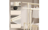 Rolling Clothes Drying Rack with Wheels Freestanding Foldable Laundry Rack Space-Saving Expandable for Balcony, Apartment