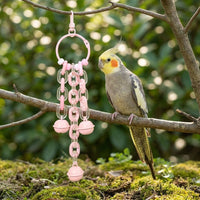 Parrot Toy Grinding Toy for Beak Health, Zinc Alloy Hanging Bell Chain for Caged Birds, Parakeet Toy and Cockatiel Toy Accessories