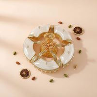 Circular Compartment Tray Gold-Toned Tableware Openwork