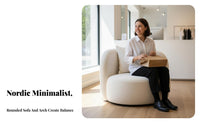 Curved 2-Seater Sofa Nordic Design Curved Settee Modern Minimalist Artistic Design for Homeowners, Duos, Living Room