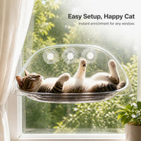 Cat Window Hammock with Suction Cups, Transparent Space Capsule Pet Bed for Sunbathing